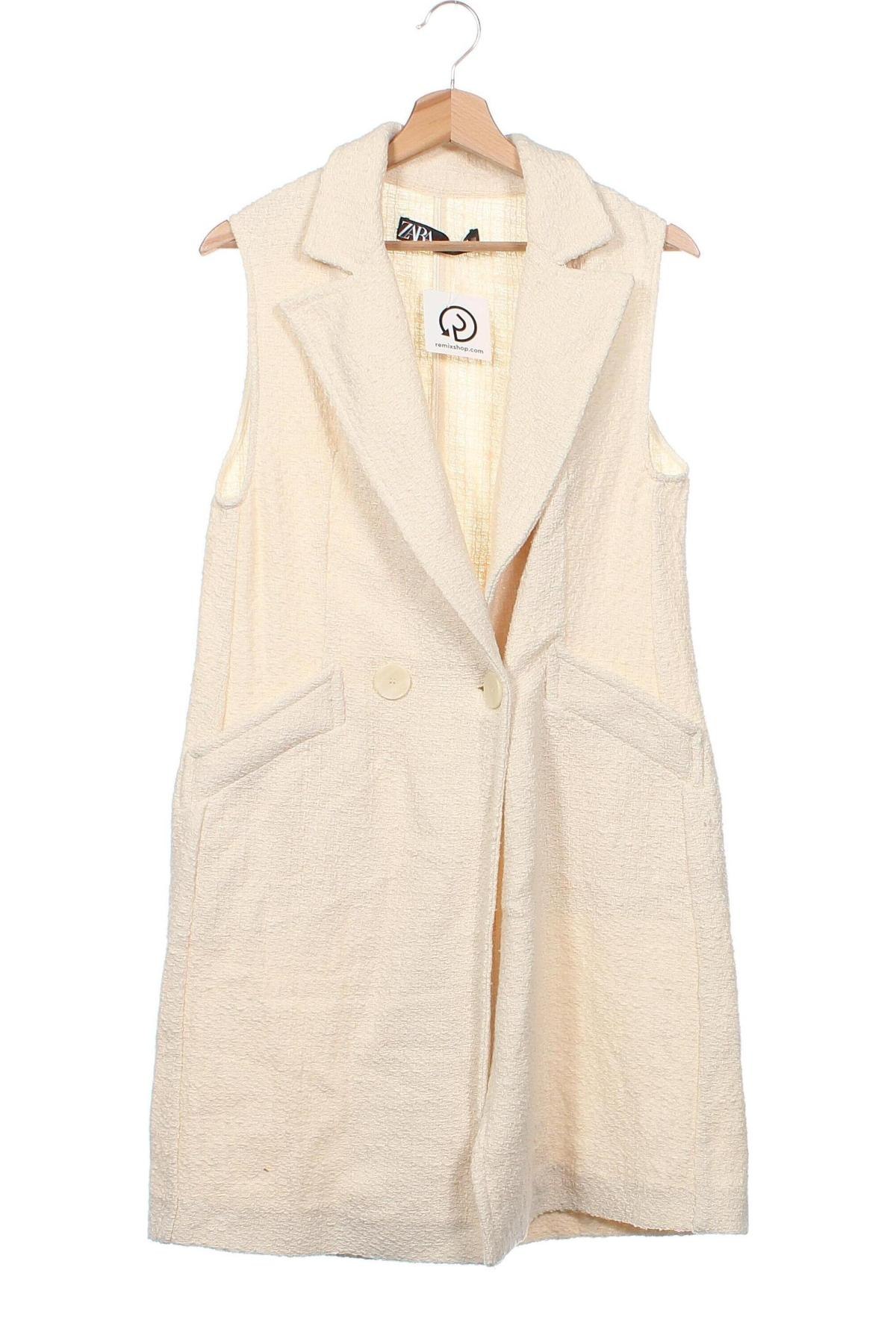 Palton de femei Zara, Mărime XS, Culoare Ecru, Preț 172,81 Lei