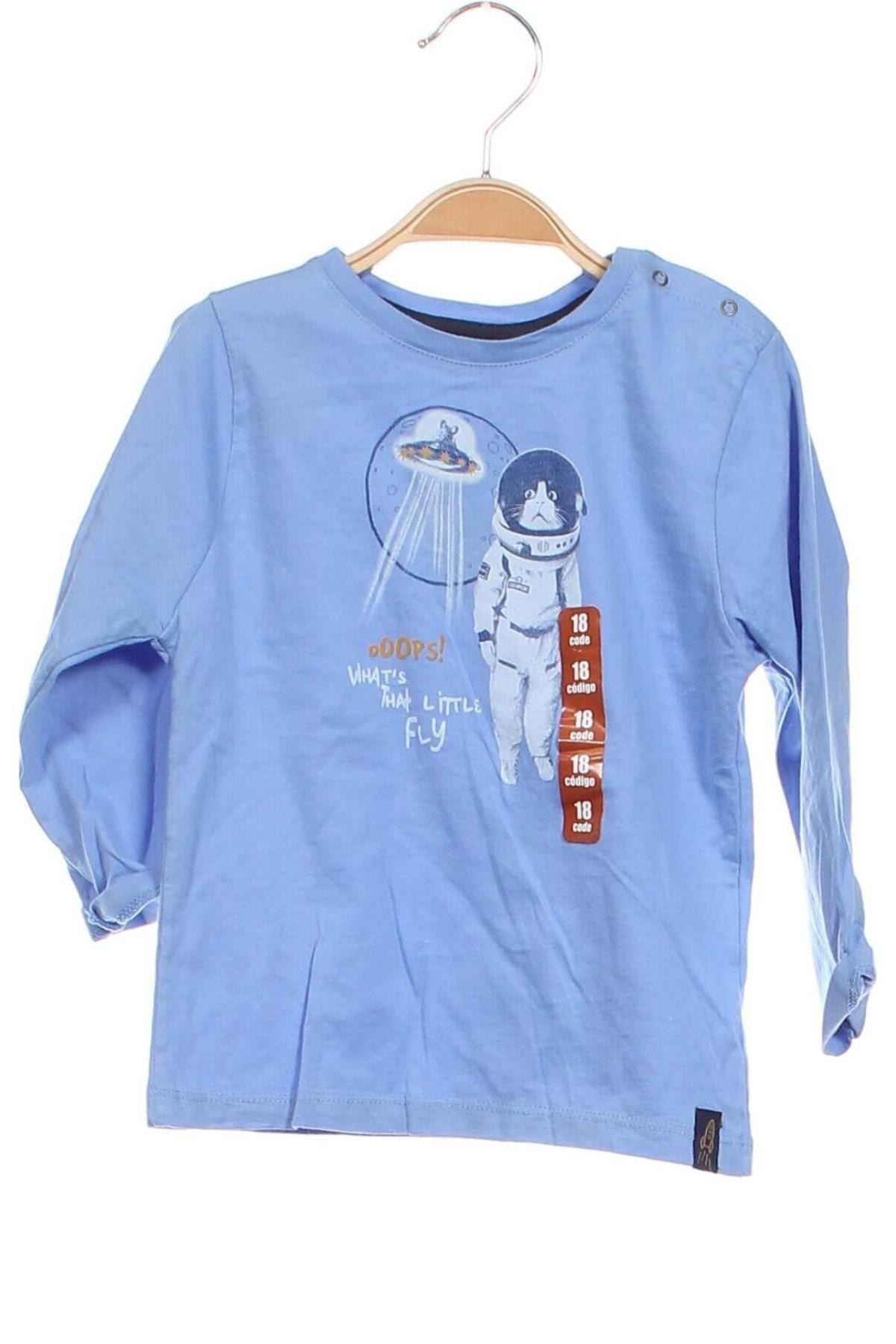 Bluză pentru copii Zara, Mărime 12-18m/ 80-86 cm, Culoare Albastru, Preț 24,15 Lei
