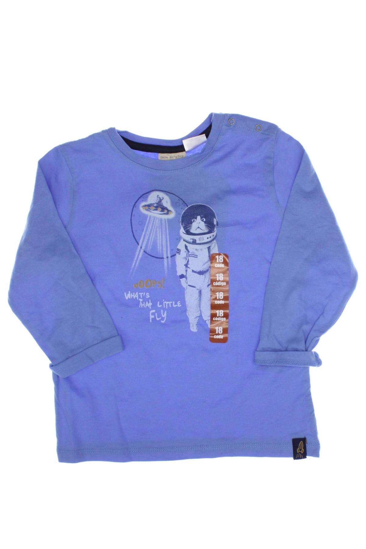 Bluză pentru copii Zara, Mărime 12-18m/ 80-86 cm, Culoare Albastru, Preț 69,00 Lei