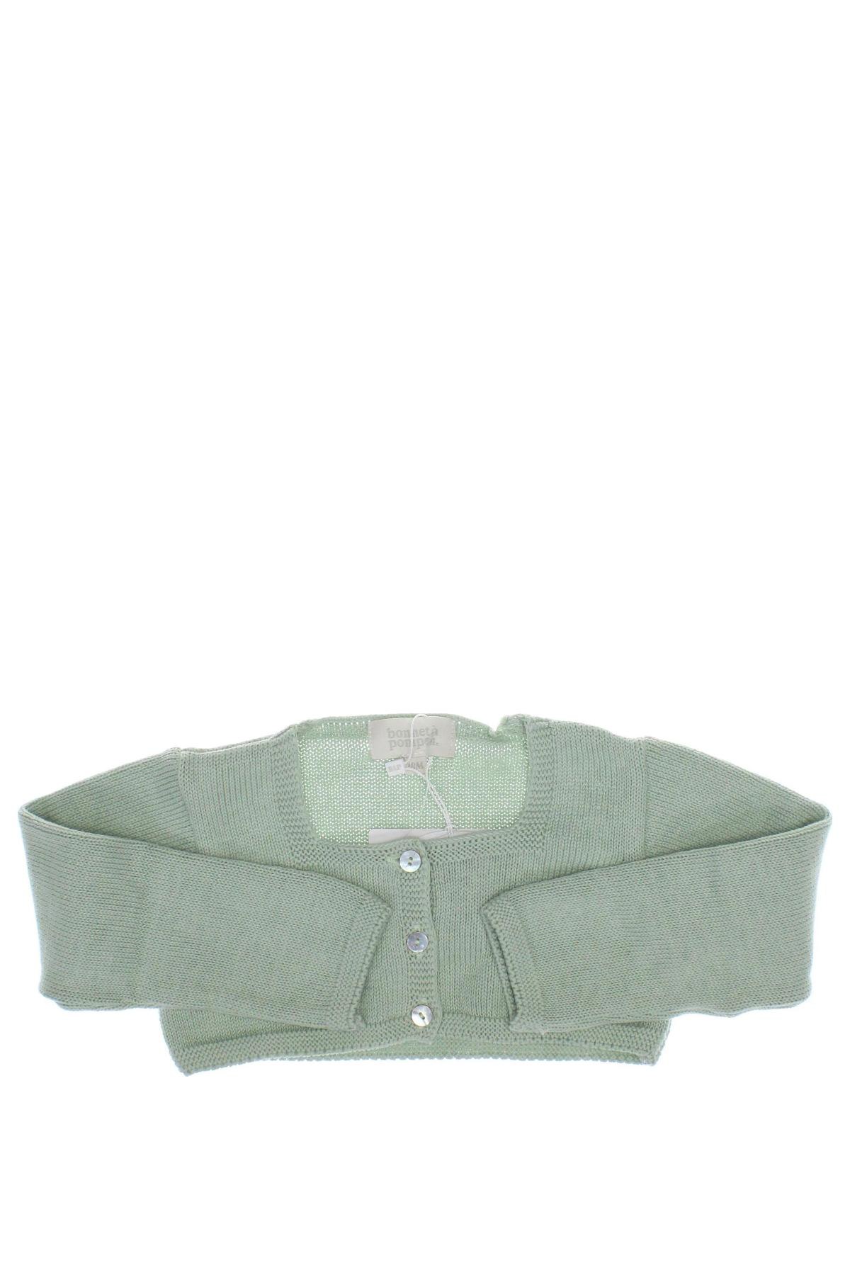 Kinder Strickjacke Bonnet A Pompon, Größe 12-18m/ 80-86 cm, Farbe Grün, Preis 3,88 €