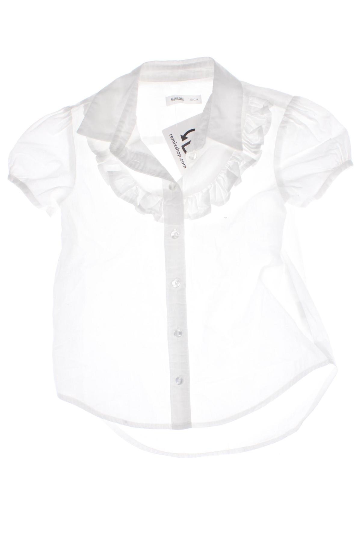 Детска риза Sinsay, Размер 3-4y/ 104-110 см, Цвят Бял, Цена 11,76 лв.