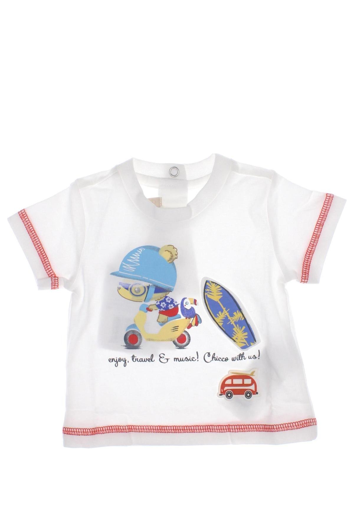 Kinder T-Shirt Chicco, Größe 1-2m/ 50-56 cm, Farbe Weiß, Preis € 3,05