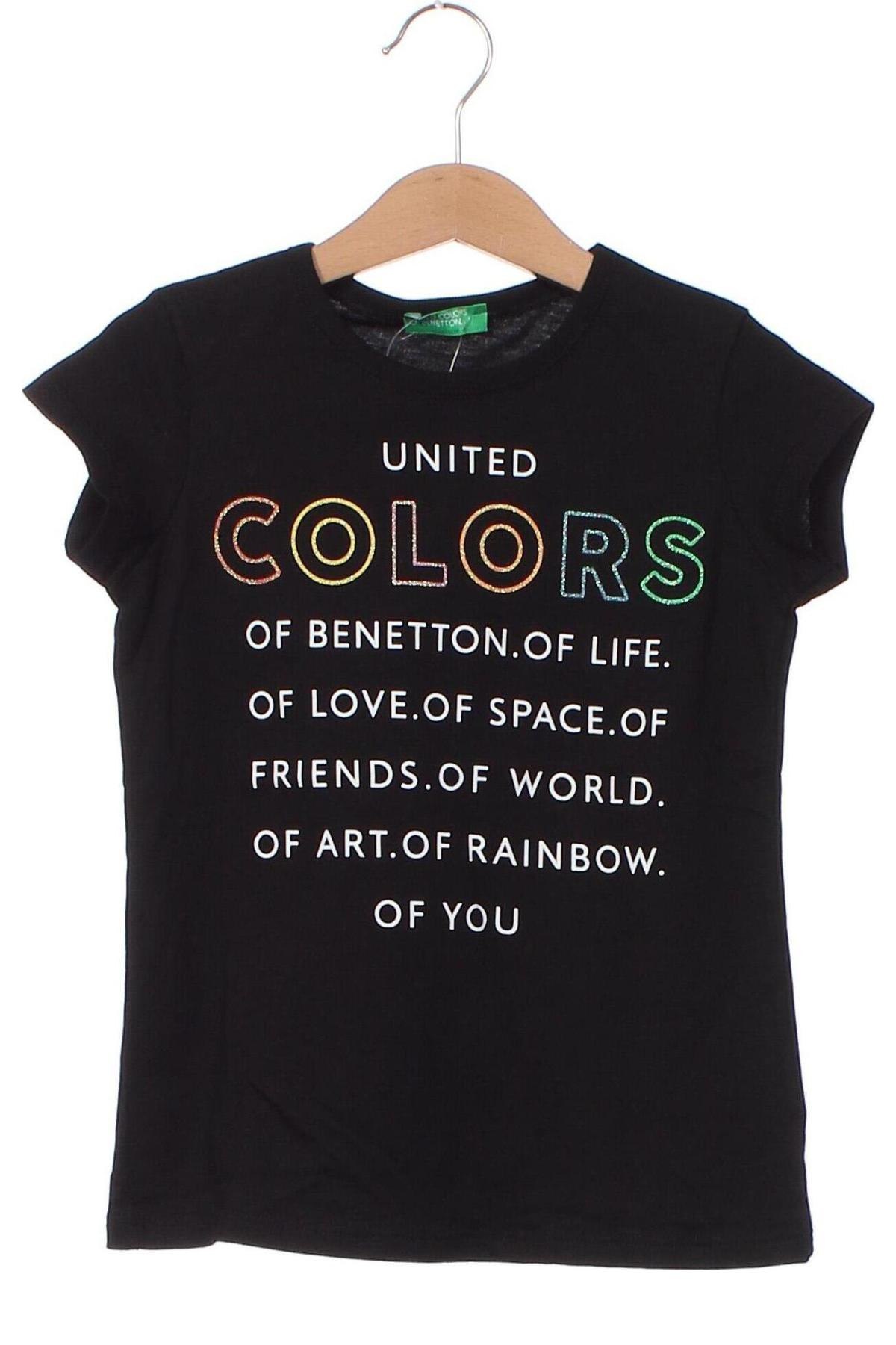 Kinder T-Shirt United Colors Of Benetton, Größe 4-5y/ 110-116 cm, Farbe Schwarz, Preis 15,98 €