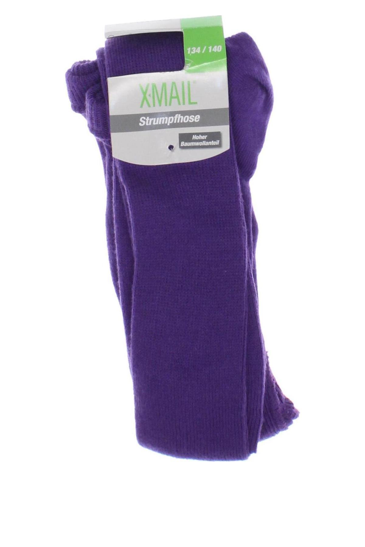 Детски чорапогащник X-Mail, Размер 8-9y/ 134-140 см, Цвят Лилав, Цена 9,72 лв.