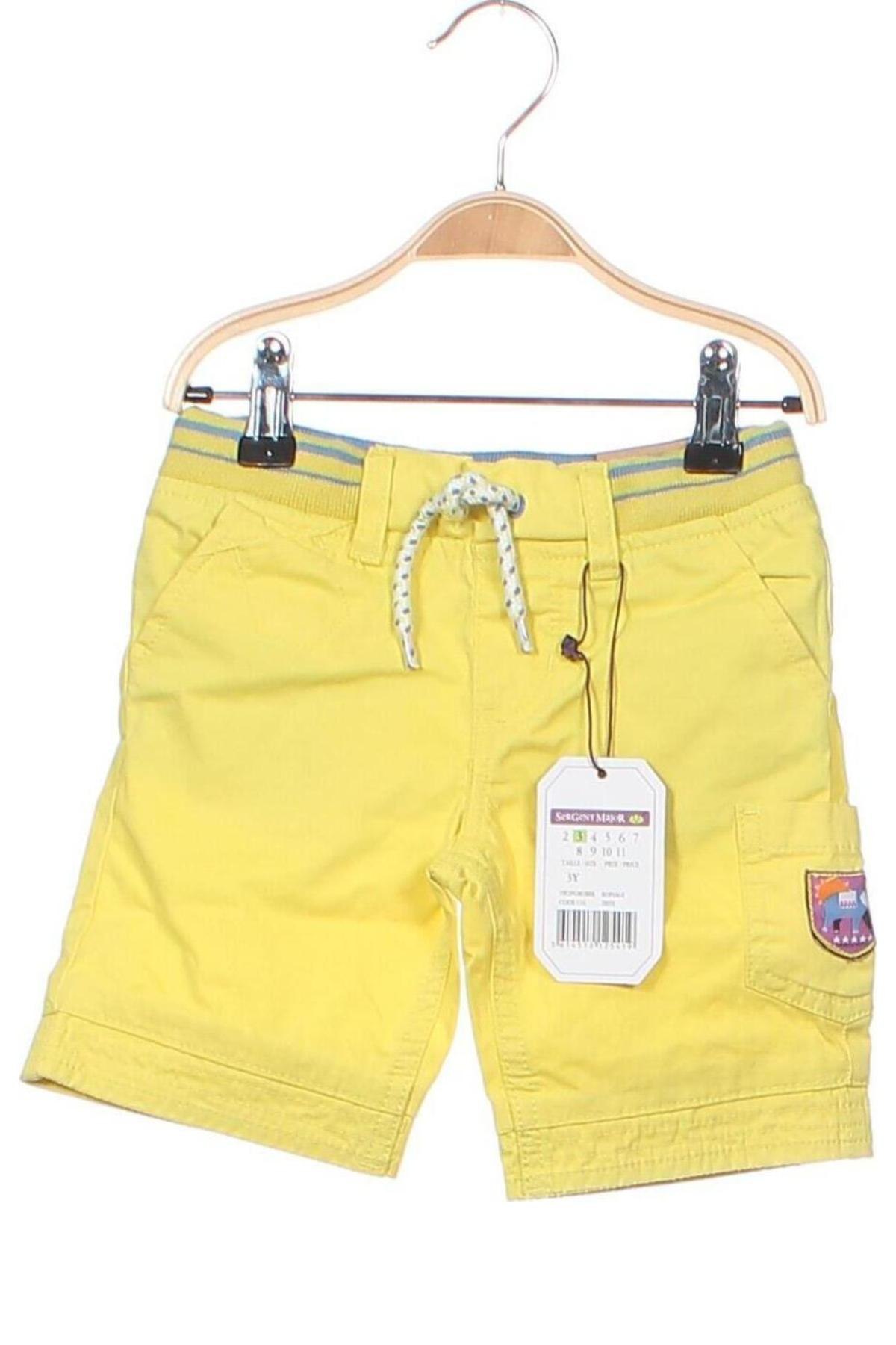 Pantaloni scurți pentru copii Sergent Major, Mărime 18-24m/ 86-98 cm, Culoare Galben, Preț 30,92 Lei