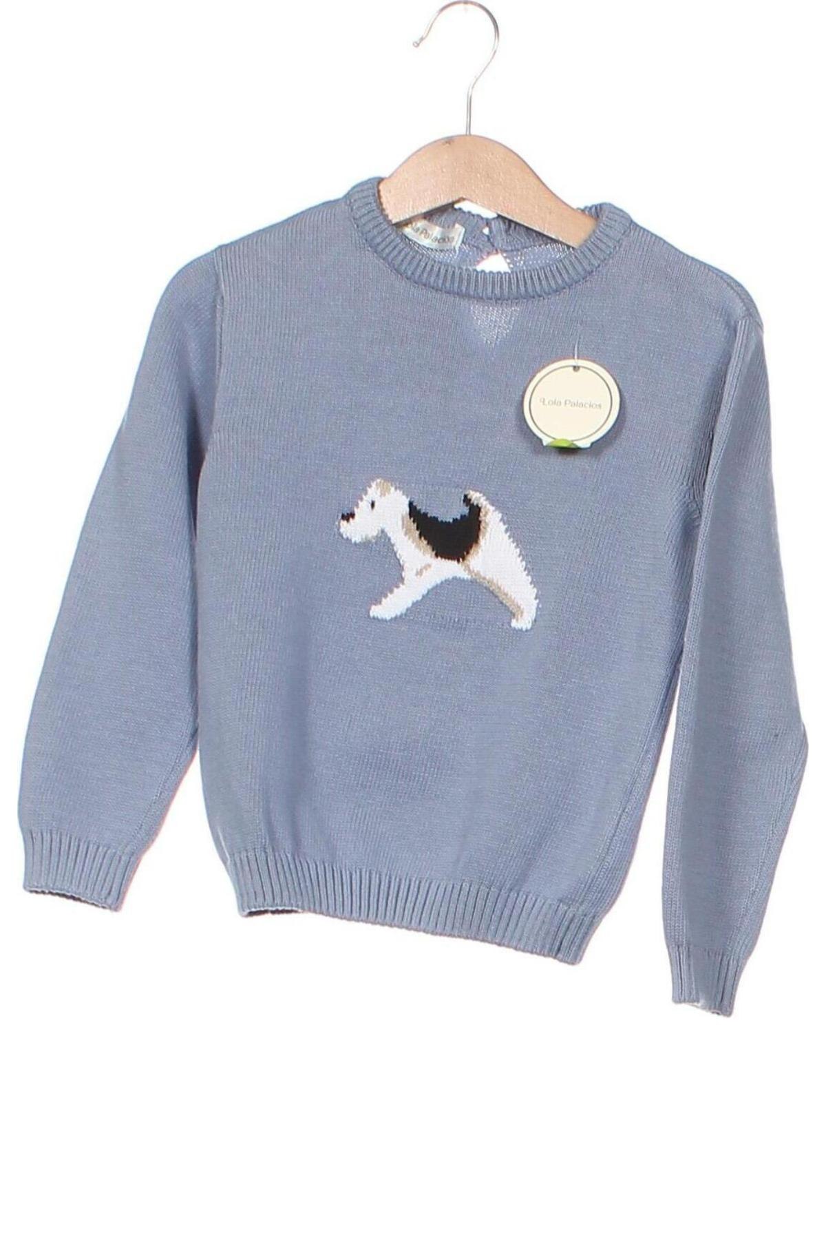 Детски пуловер Lola Palacios, Размер 18-24m/ 86-98 см, Цвят Син, Цена 27,00 лв.