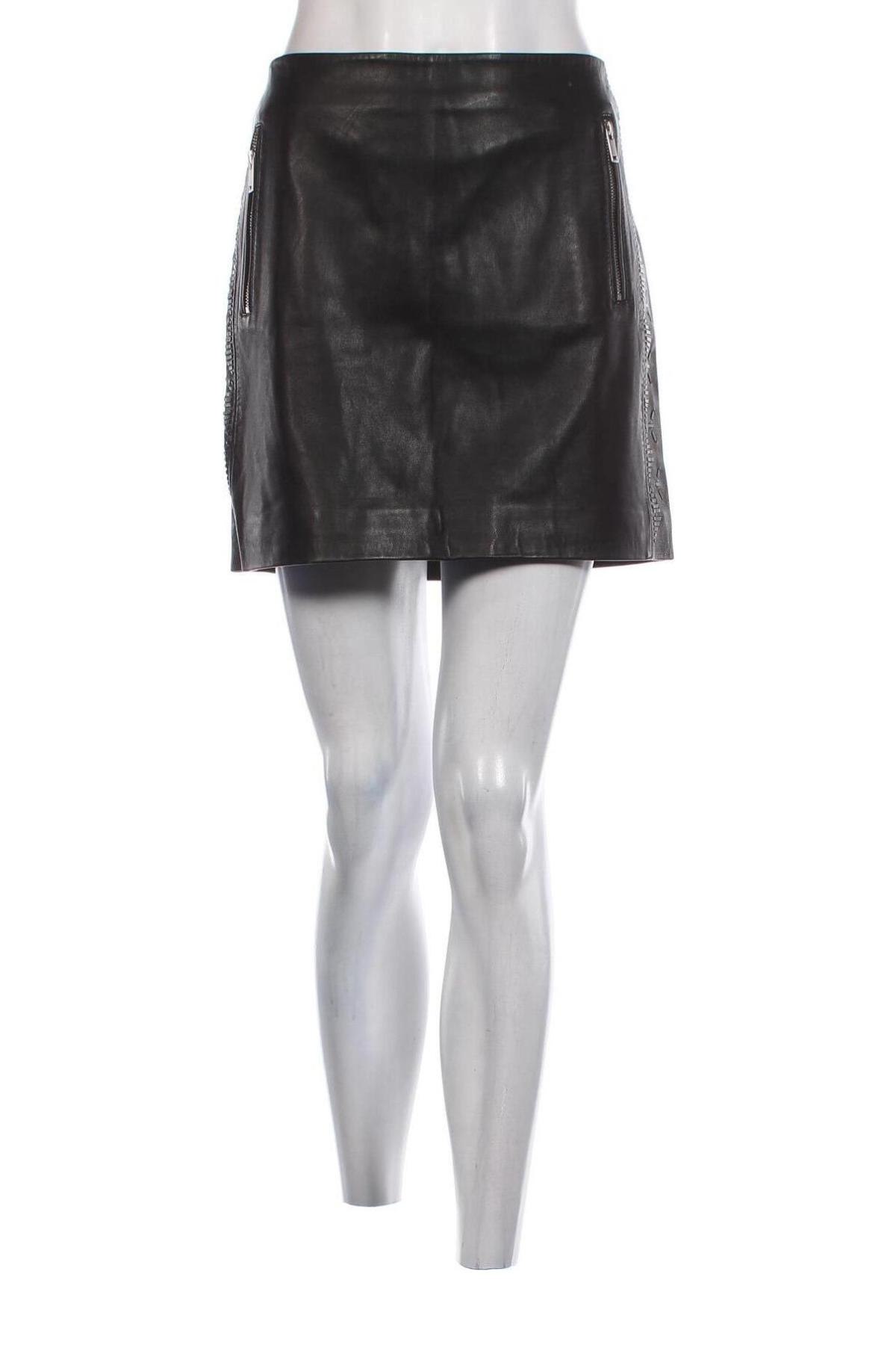 Δερμάτινη φούστα IKKS, Μέγεθος L, Χρώμα Μαύρο, Τιμή 87,84 €