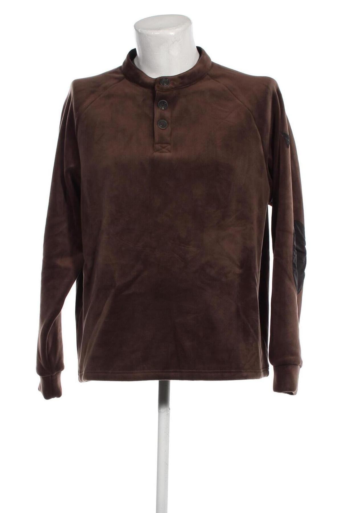 Мъжка поларена блуза Guess, Размер L, Цвят Кафяв, Цена 42,21 лв.