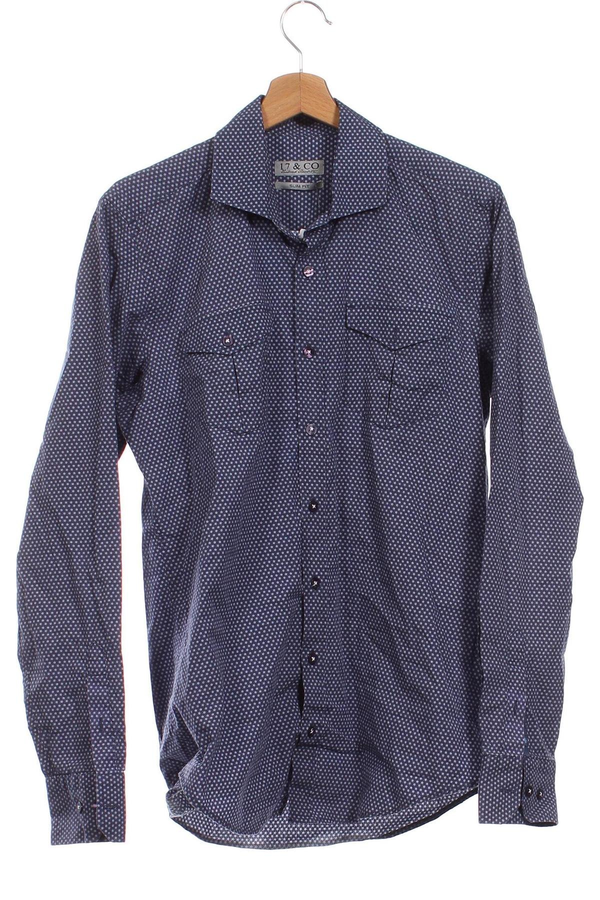 Ανδρικό πουκάμισο 17 & Co., Μέγεθος M, Χρώμα Μπλέ, Τιμή 4,31 €