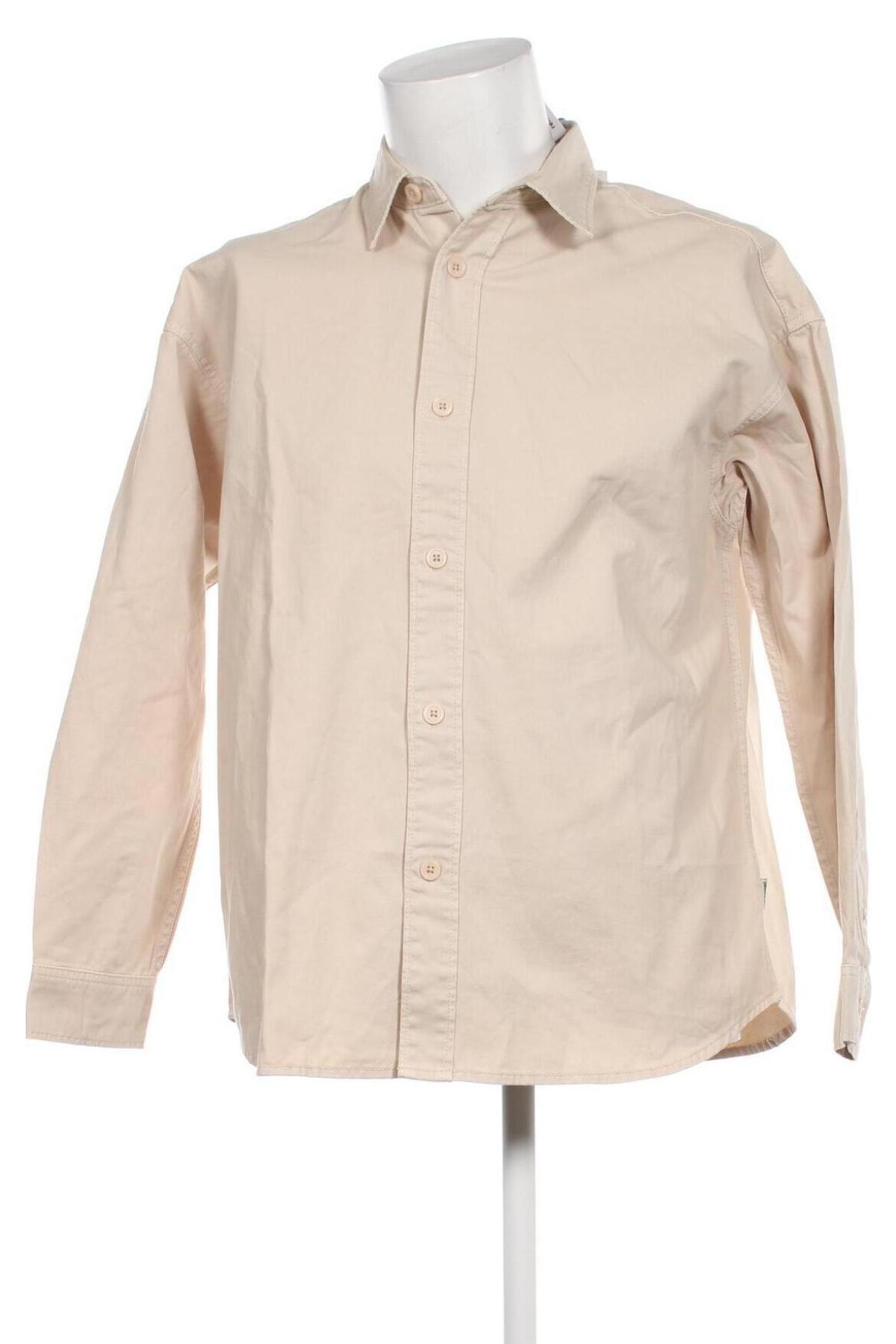 Ανδρικό πουκάμισο Originals By Jack & Jones, Μέγεθος L, Χρώμα Εκρού, Τιμή 7,36 €