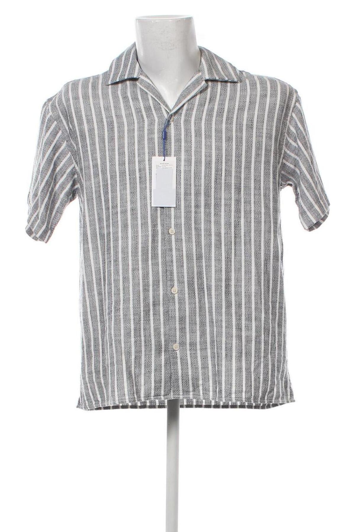 Ανδρικό πουκάμισο Originals By Jack & Jones, Μέγεθος L, Χρώμα Γκρί, Τιμή 19,98 €