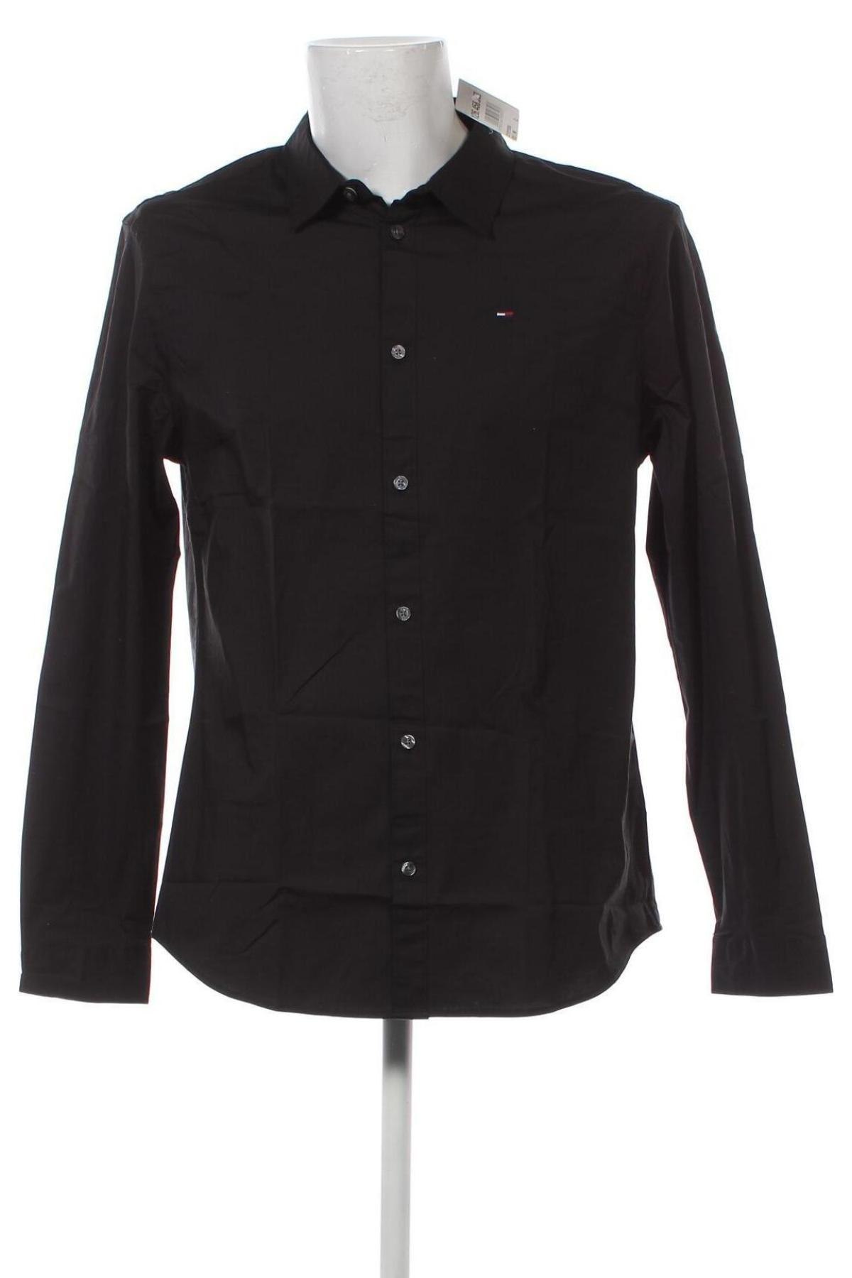 Мъжка риза Tommy Jeans, Размер XL, Цвят Черен, Цена 136,50 лв.