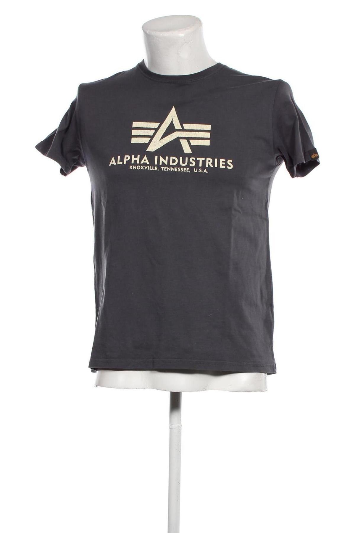 Мъжка тениска Alpha Industries, Размер M, Цвят Сив, Цена 52,00 лв.