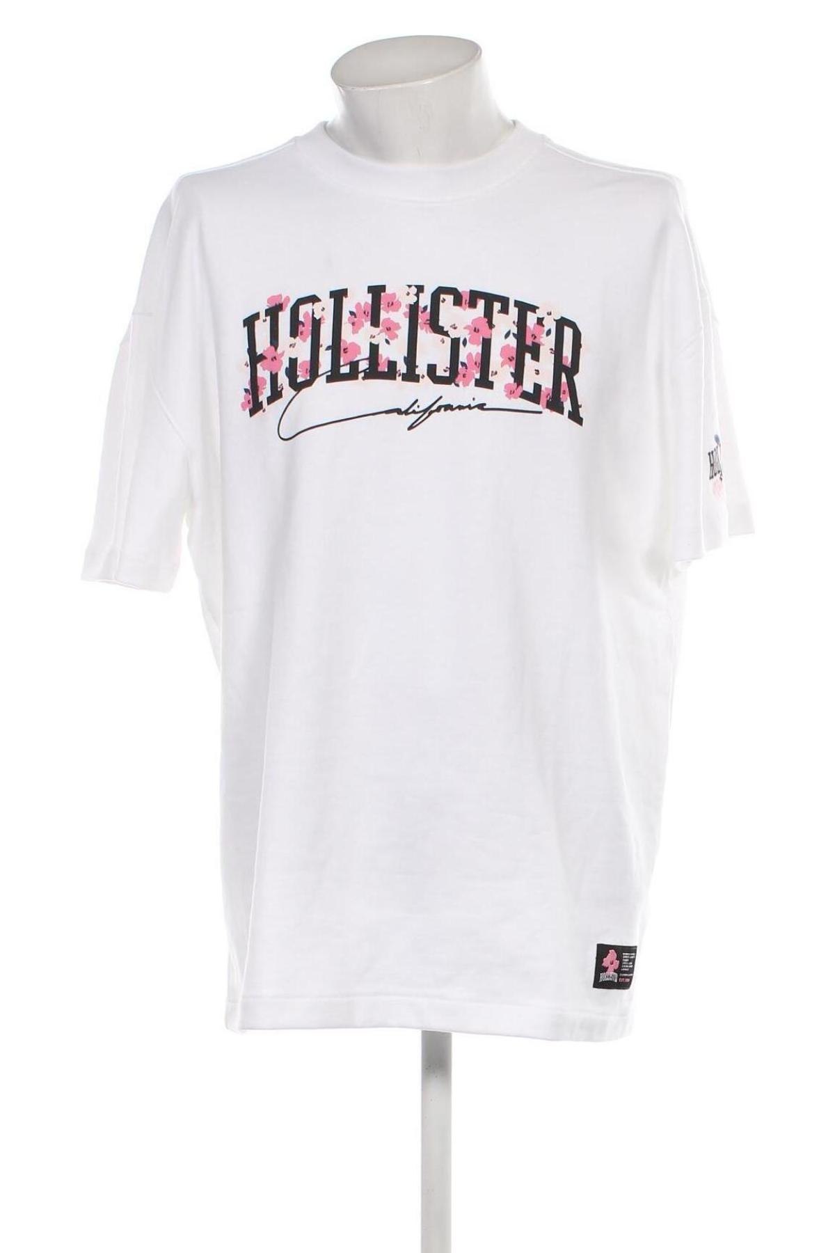 Мъжка тениска Hollister, Размер XL, Цвят Бял, Цена 29,00 лв.