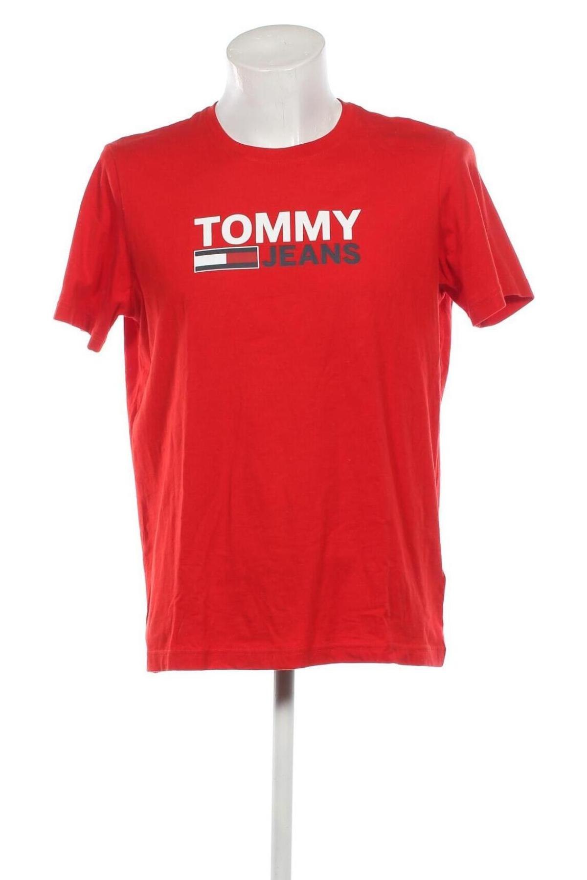 Мъжка тениска Tommy Jeans, Размер L, Цвят Червен, Цена 68,00 лв.