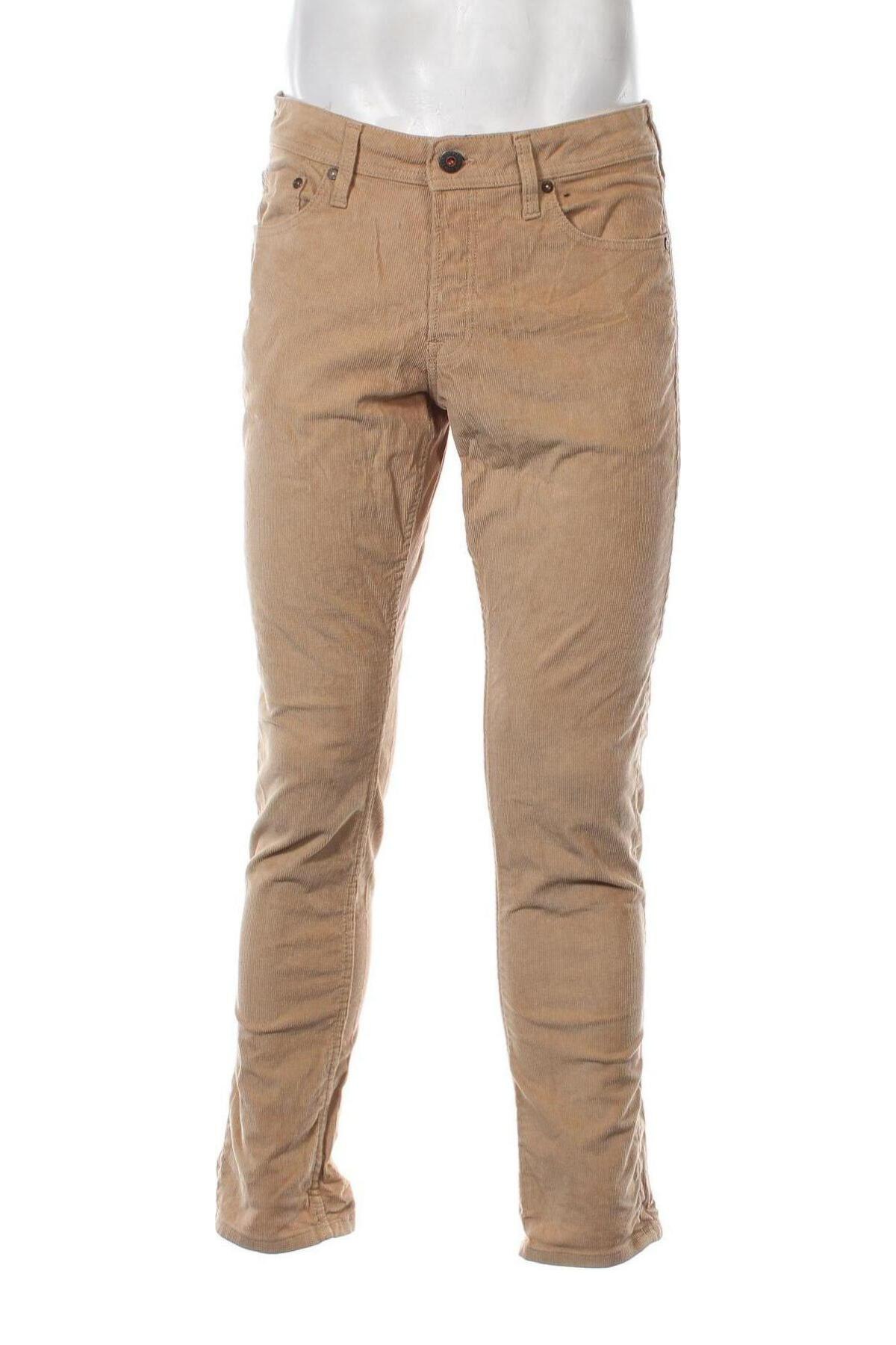 Pantaloni raiați de bărbați Jack & Jones, Mărime M, Culoare Bej, Preț 32,55 Lei