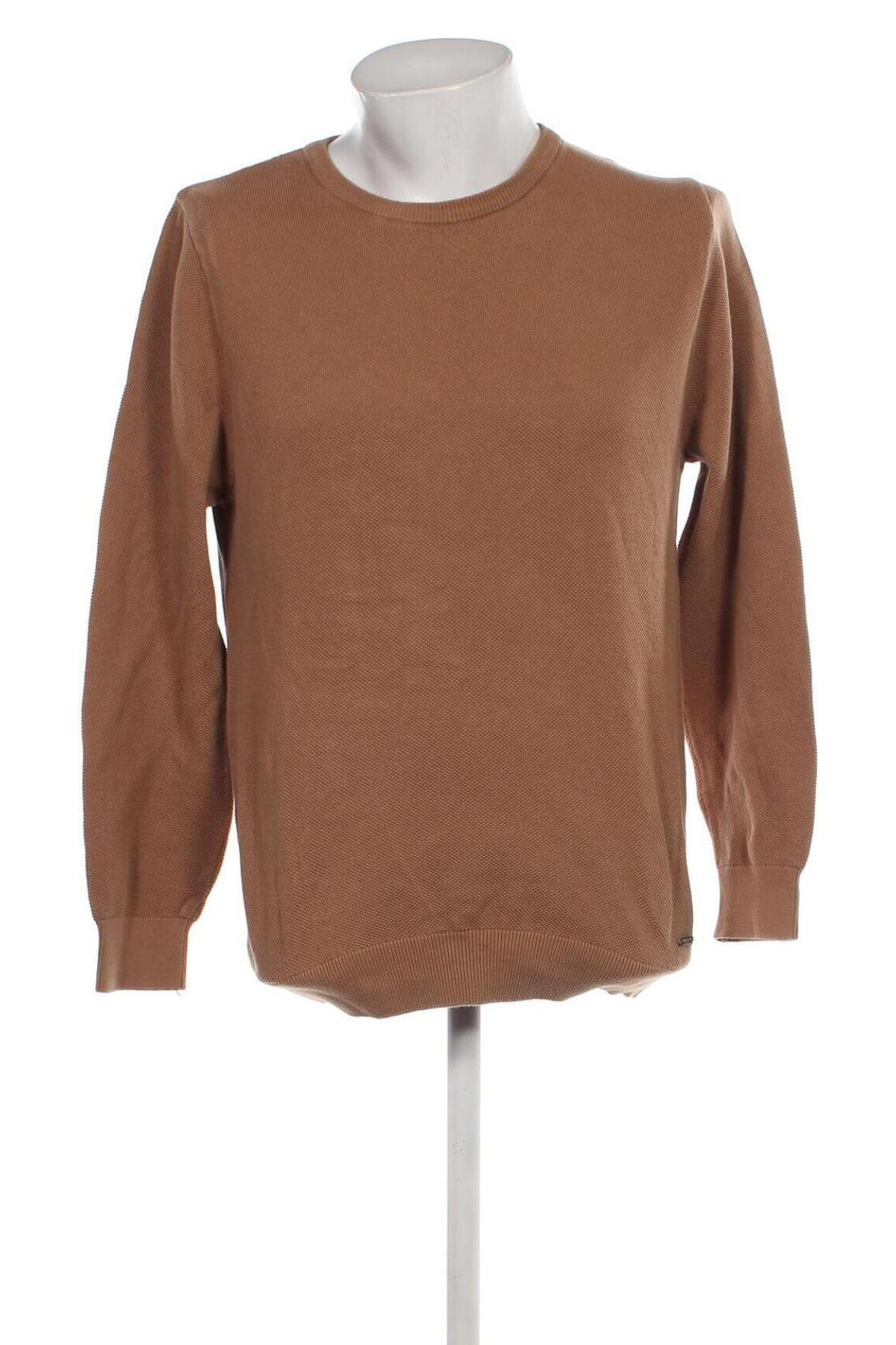 Мъжки пуловер BOSS, Размер XL, Цвят Кафяв, Цена 89,18 лв.
