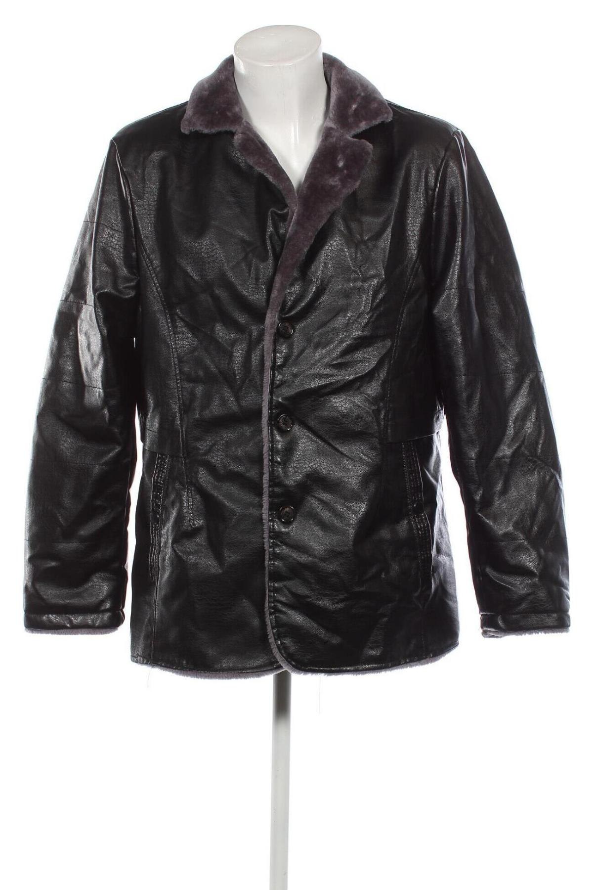 Мъжко кожено яке, Размер 3XL, Цвят Черен, Цена 49,00 лв.