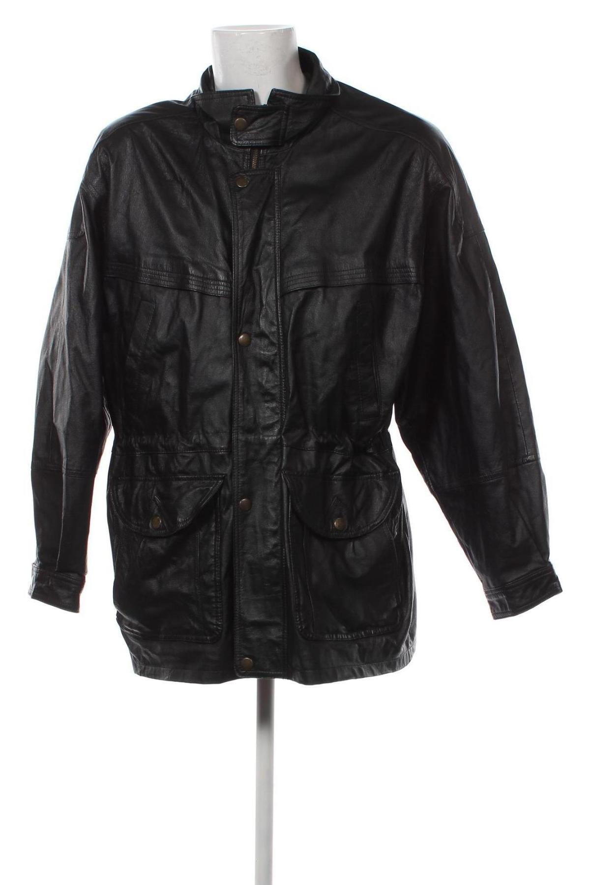 Ανδρικό δερμάτινο μπουφάν Authentic Clothing Company, Μέγεθος XL, Χρώμα Μαύρο, Τιμή 34,42 €