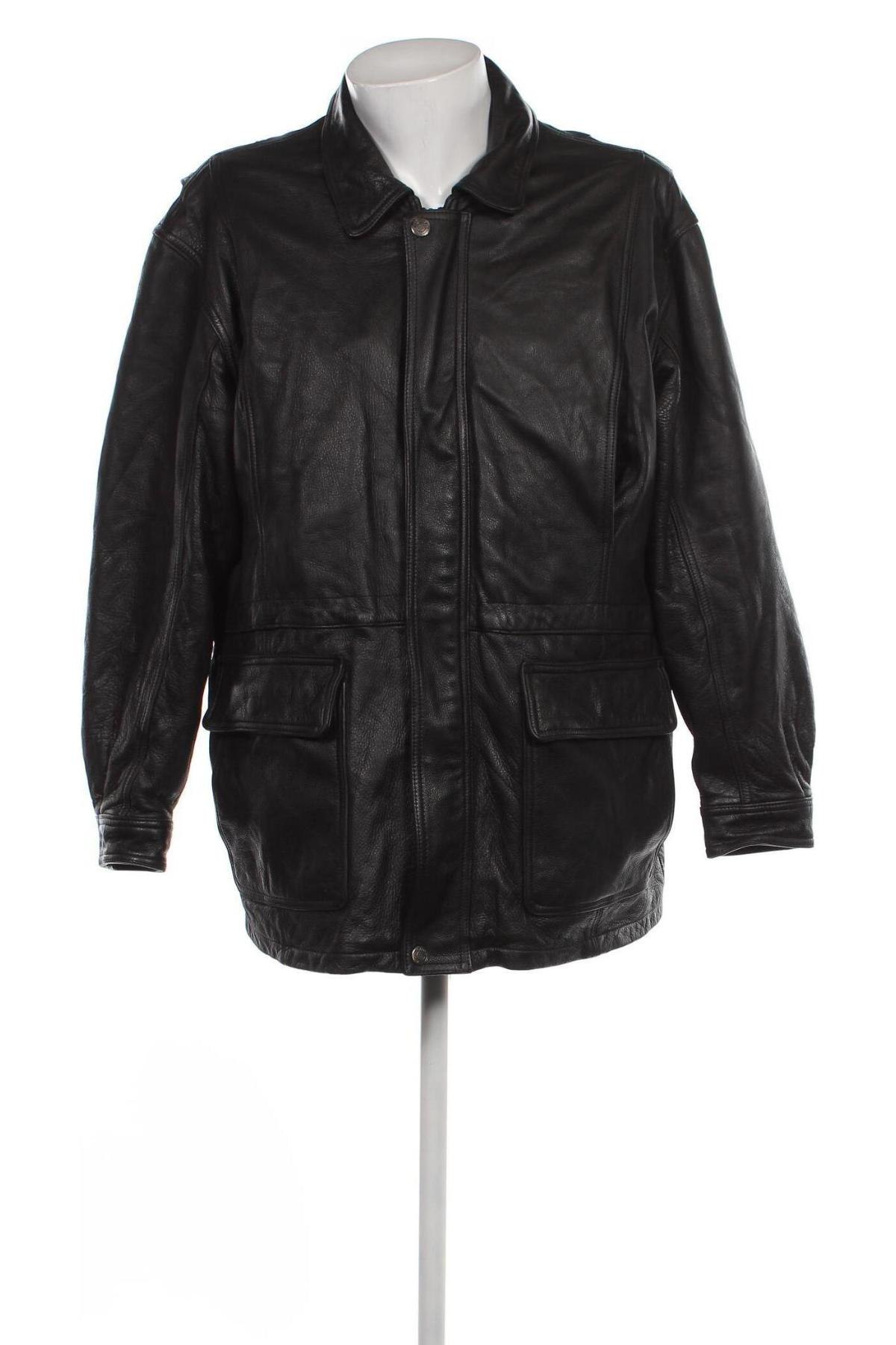 Ανδρικό δερμάτινο μπουφάν Today's Man, Μέγεθος XL, Χρώμα Μαύρο, Τιμή 27,14 €