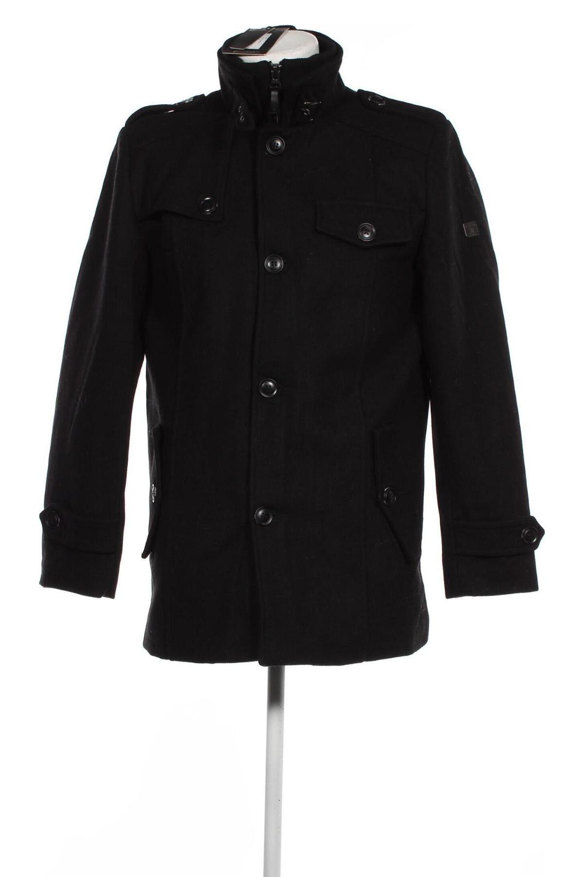 Мъжко палто Indigo, Размер M, Цвят Черен, Цена 41,28 лв.