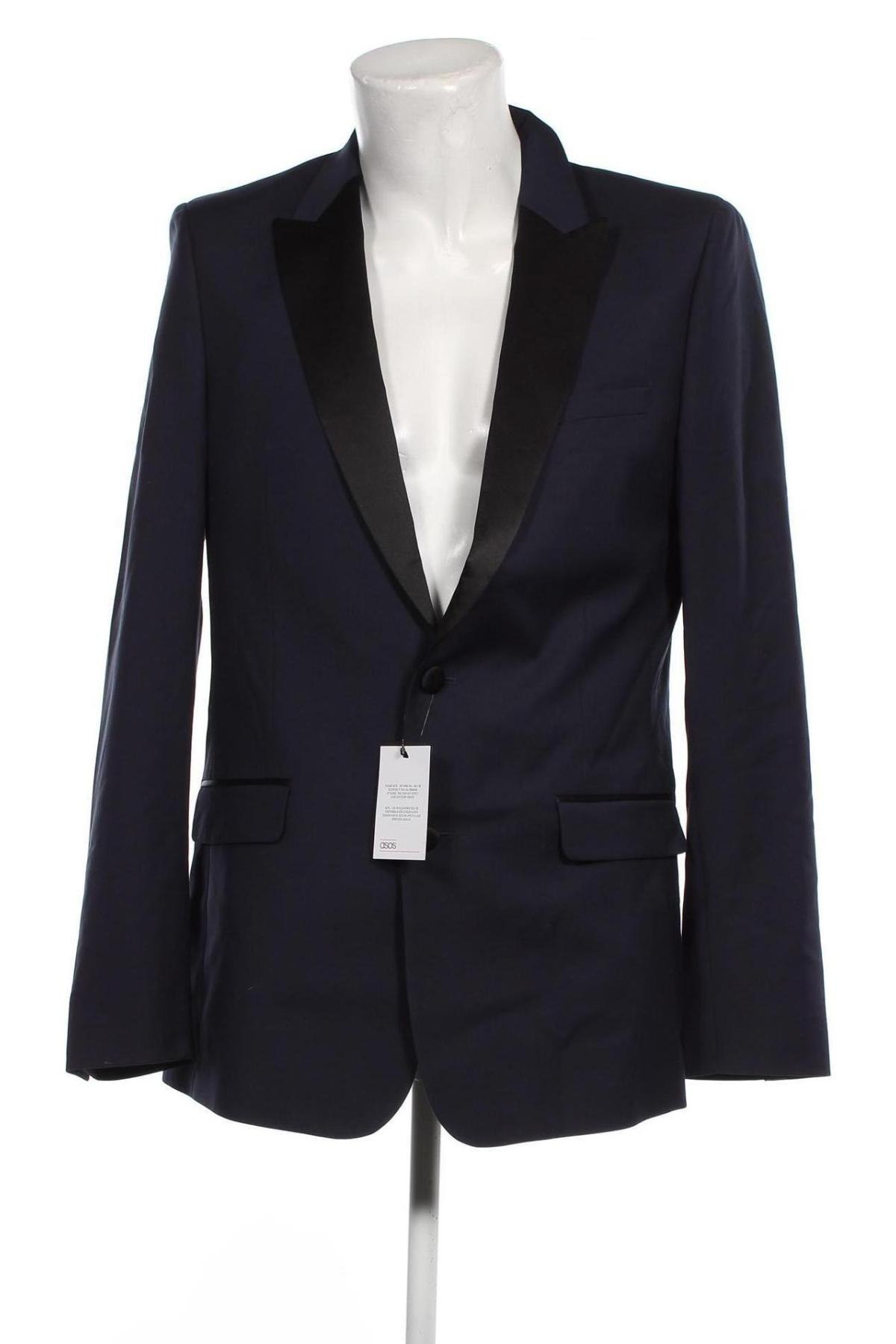 Ανδρικό σακάκι ASOS, Μέγεθος L, Χρώμα Μπλέ, Τιμή 26,26 €
