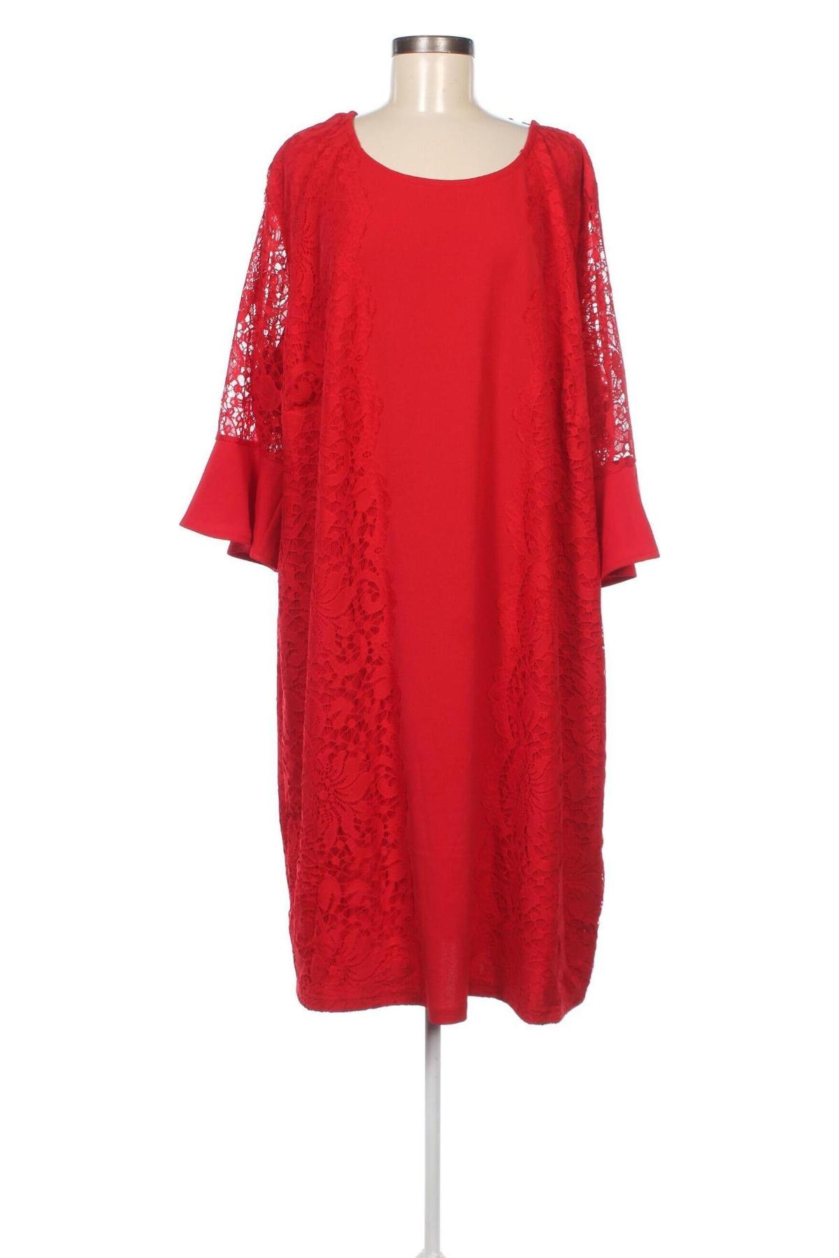Šaty  Mia Moda, Veľkosť 5XL, Farba Červená, Cena  19,28 €