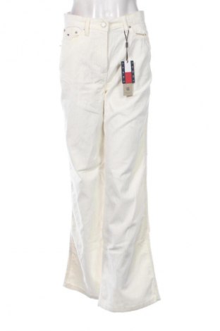 Pantaloni de velvet de femei Tommy Jeans, Mărime S, Culoare Ecru, Preț 654,99 Lei