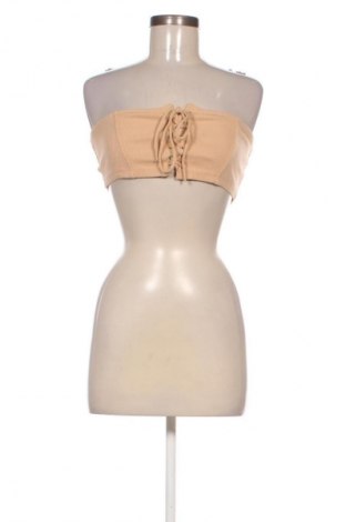 Damski sportowy top Bershka, Rozmiar M, Kolor Beżowy, Cena 14,99 zł