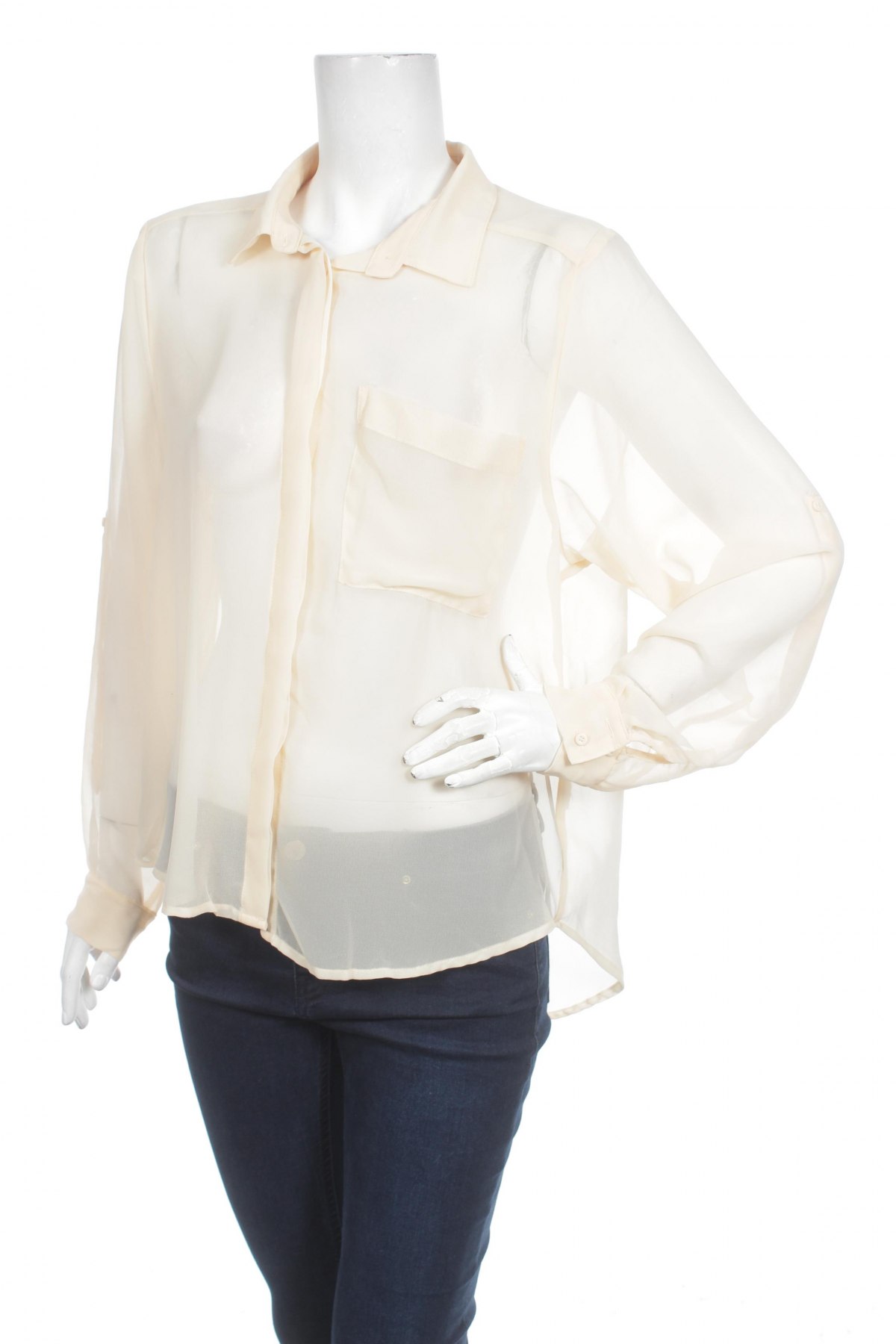 Γυναικείο πουκάμισο H&M, Μέγεθος L, Χρώμα Εκρού, Τιμή 12,99 €