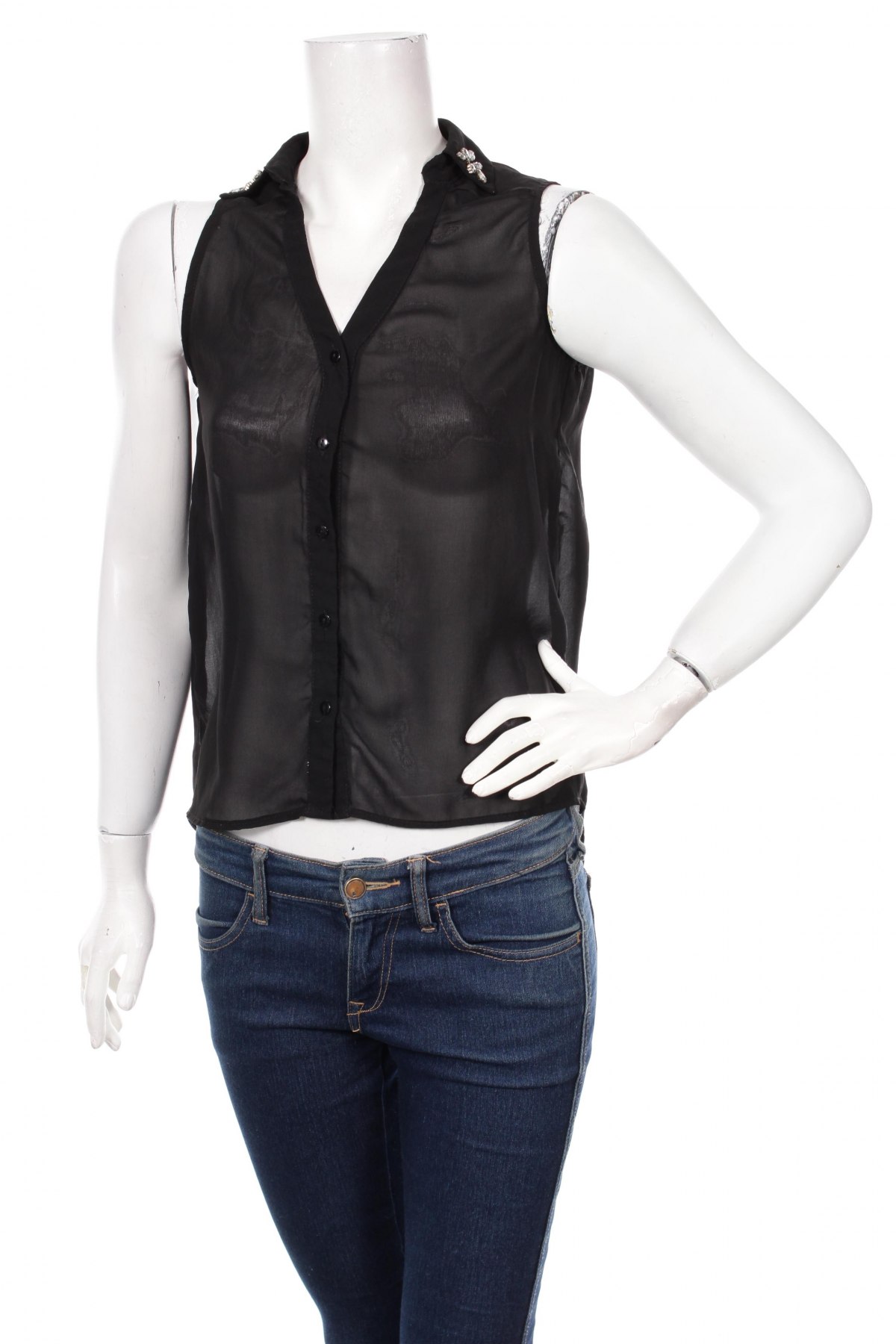 Γυναικείο πουκάμισο Tally Weijl, Μέγεθος XS, Χρώμα Μαύρο, Τιμή 9,28 €