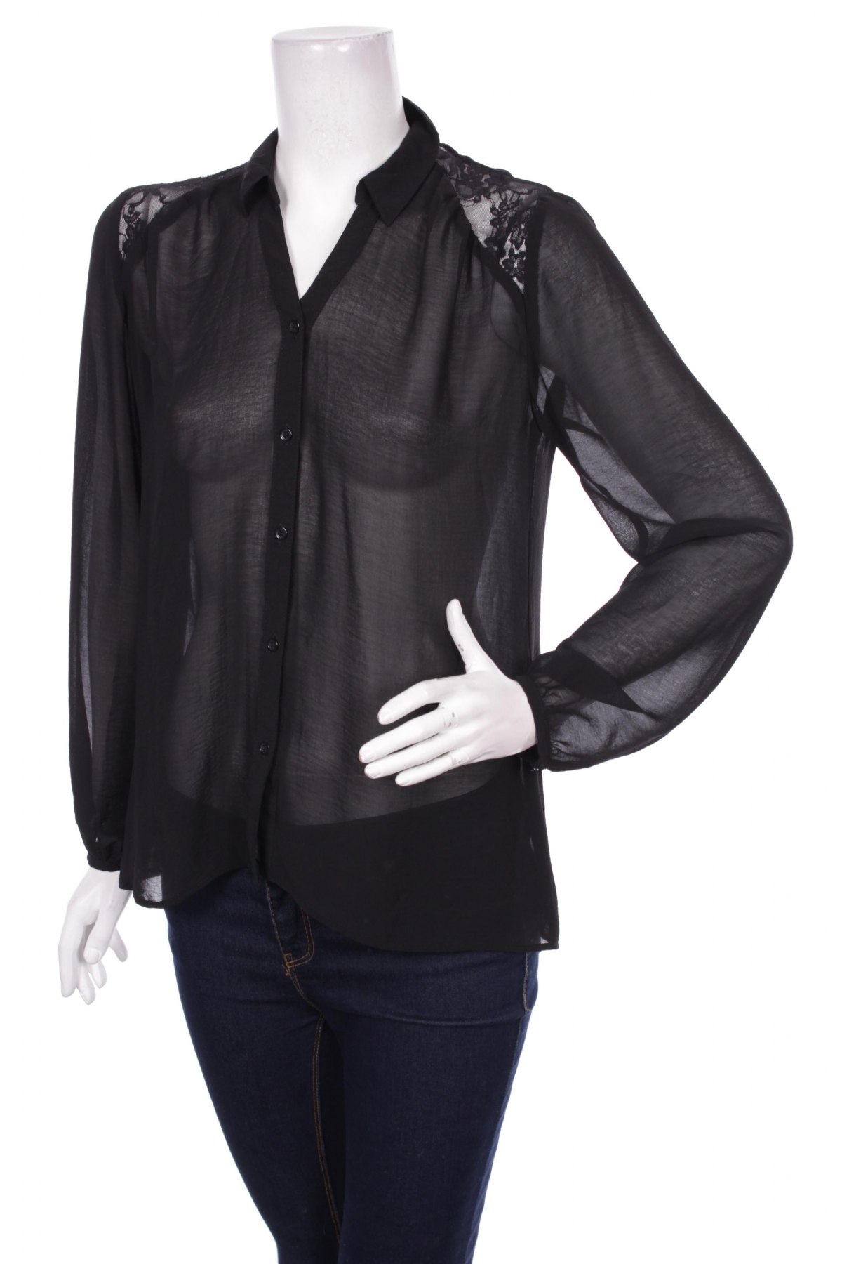 Γυναικείο πουκάμισο Yessica, Μέγεθος M, Χρώμα Μαύρο, Τιμή 21,65 €