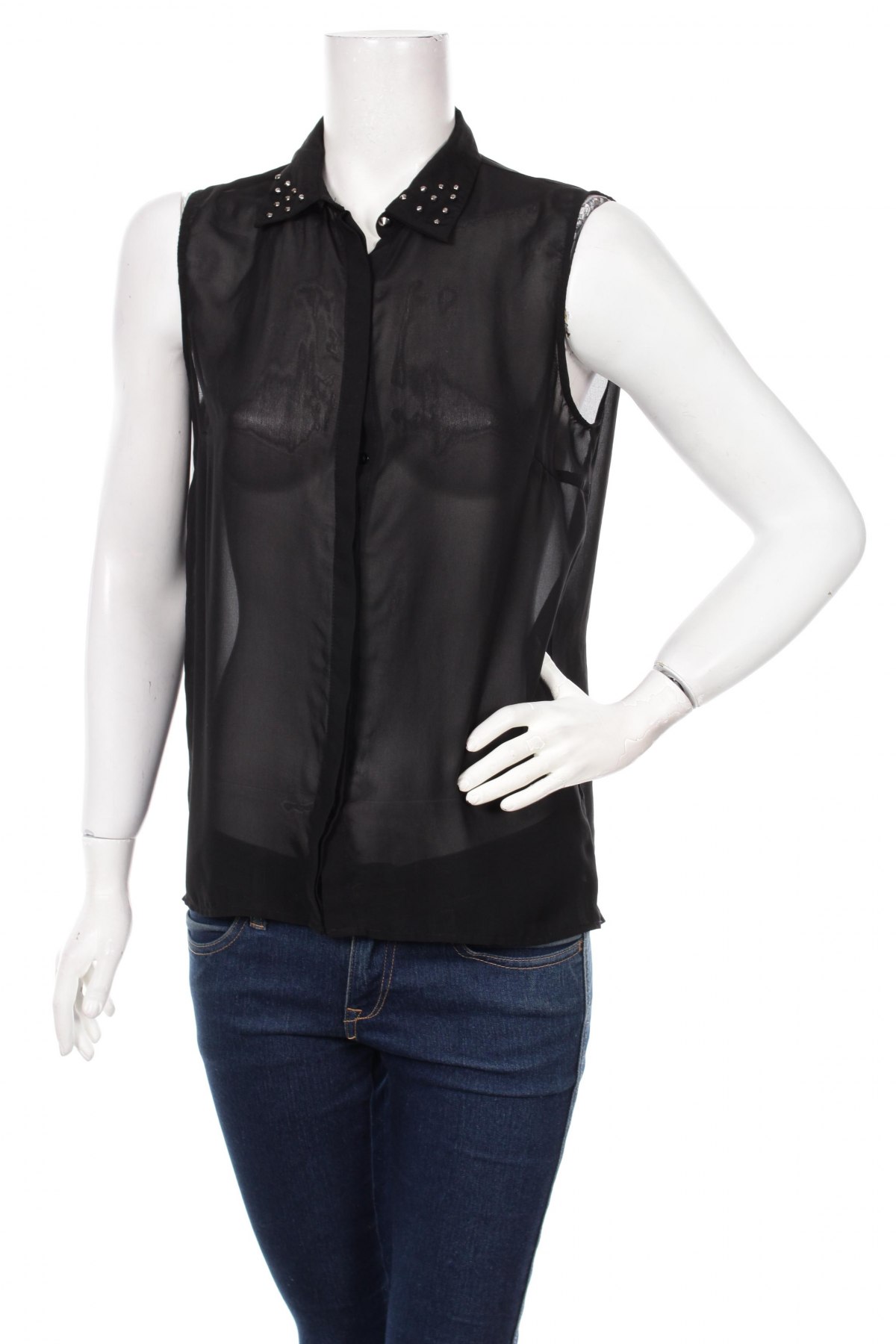 Γυναικείο πουκάμισο Zara, Μέγεθος M, Χρώμα Μαύρο, Τιμή 15,46 €