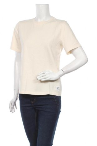 Γυναικείο t-shirt Reebok, Μέγεθος S, Χρώμα Εκρού, 5% βαμβάκι, 5% ελαστάνη, Τιμή 22,81 €