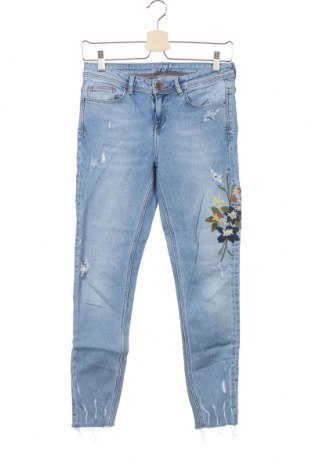 Damskie jeansy Zara, Rozmiar S, Kolor Niebieski, 99% bawełna, 1% elastyna, Cena 115,15 zł