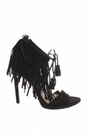 Дамски обувки Zara, Размер 37, Цвят Черен, Текстил, естествен велур, Цена 16,72 лв.