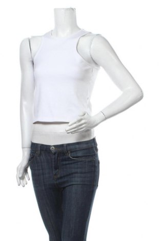 Damska koszulka na ramiączkach Gina Tricot, Rozmiar M, Kolor Biały, 95% bawełna, 5% elastyna, Cena 54,11 zł