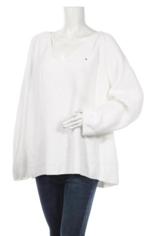 Дамски пуловер Tommy Hilfiger, Размер 3XL, Цвят Бял, Памук, Цена 91,00 лв.