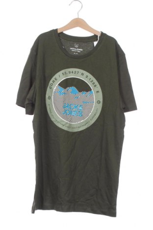Детска тениска Jack & Jones, Размер 15-18y/ 170-176 см, Цвят Зелен, Памук, Цена 11,70 лв.