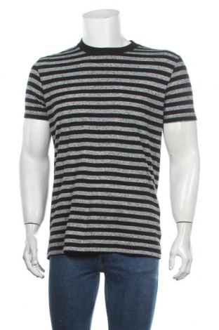 Мъжка тениска Sisley, Размер L, Цвят Черен, 50% памук, 40% полиестер, 10% лен, Цена 13,65 лв.