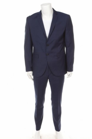 Costum de bărbați Jack & Jones, Mărime L, Culoare Albastru, 77% poliester, 22% lână, 1% elastan, Preț 458,88 Lei