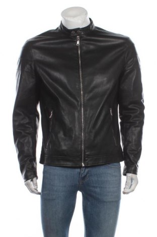 Ανδρικό δερμάτινο μπουφάν Zara Man, Μέγεθος L, Χρώμα Μαύρο, Δερματίνη, Τιμή 42,22 €