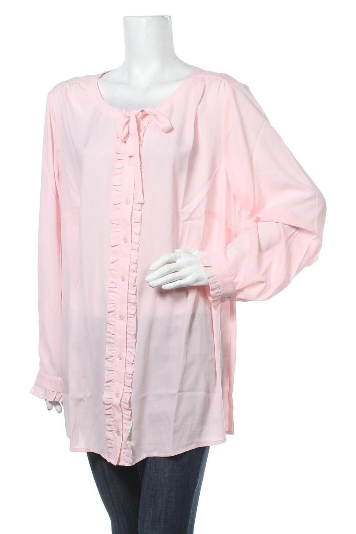 Γυναικείο πουκάμισο Sheego, Μέγεθος XXL, Χρώμα Ρόζ , Πολυεστέρας, Τιμή 51,03 €
