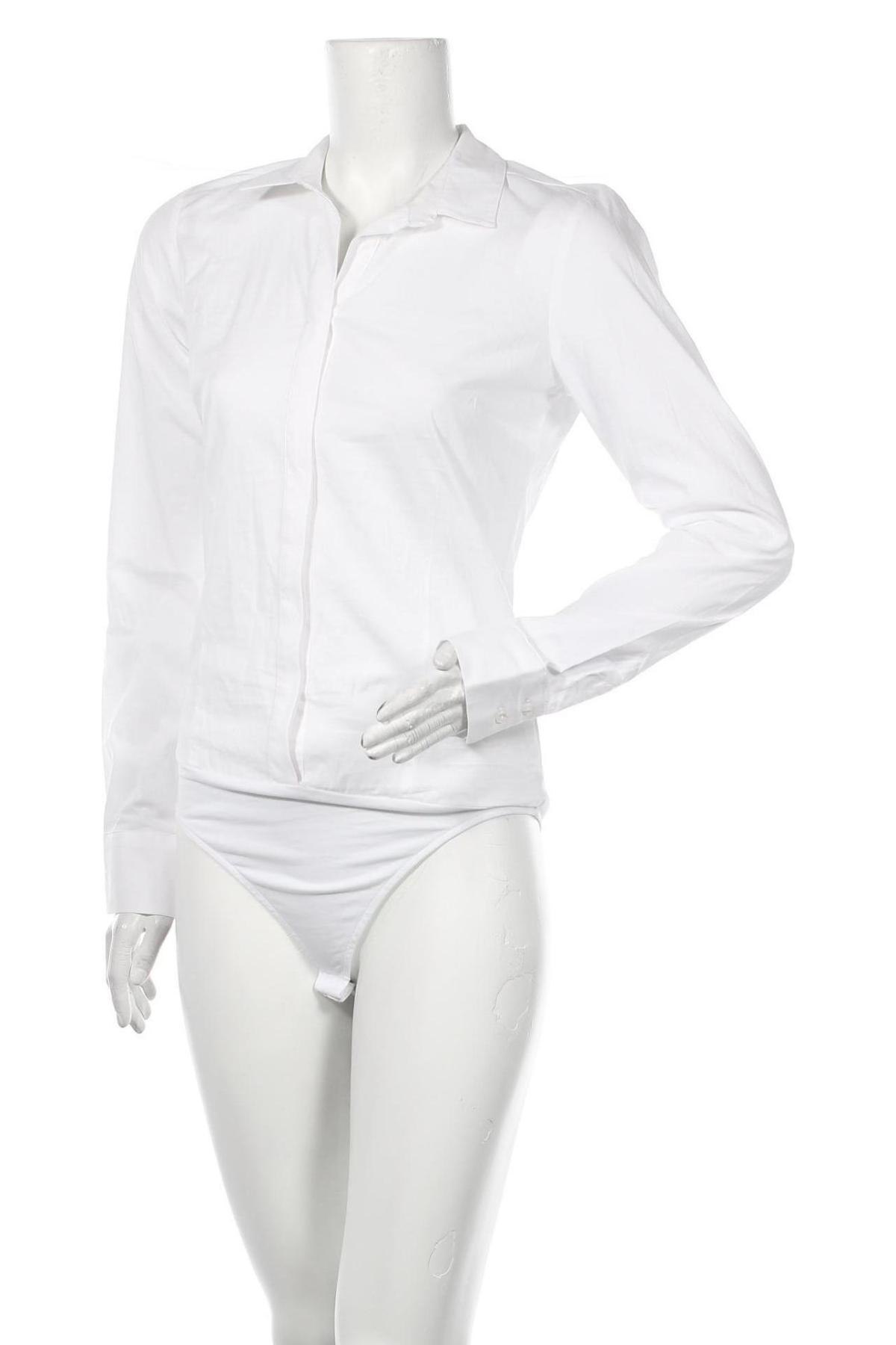 Дамска риза-боди ONLY, Размер M, Цвят Бял, 98% памук, 2% еластан, Цена 48,00 лв.