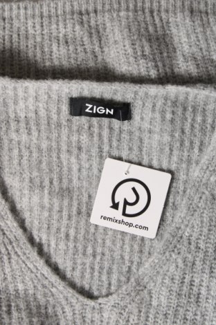Дамски пуловер Zign, Размер S, Цвят Сив, Цена 33,60 лв.
