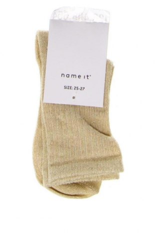 Чорапи Name It, Размер 5-6y/ 116-122 см, Цвят Златист, Цена 7,35 лв.