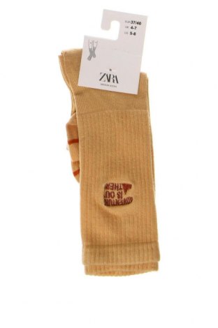 Чорапи Zara, Размер S, Цвят Жълт, Цена 17,85 лв.