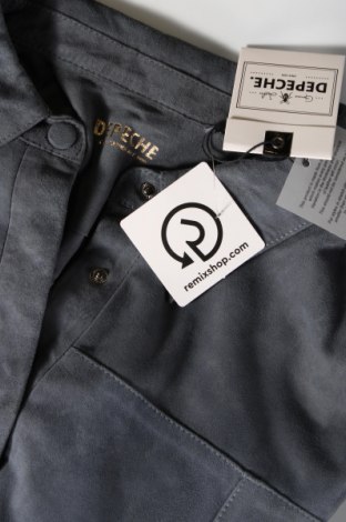 Γυναικείο δερμάτινο πουκάμισο Depeche, Μέγεθος L, Χρώμα Μπλέ, Τιμή 29,97 €