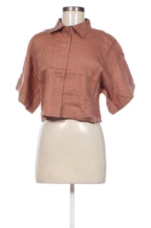 Γυναικείο πουκάμισο Gina Tricot, Μέγεθος XS, Χρώμα Καφέ, Τιμή 20,62 €