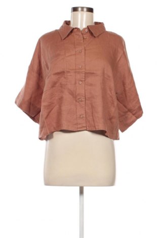 Γυναικείο πουκάμισο Gina Tricot, Μέγεθος L, Χρώμα Καφέ, Τιμή 9,28 €